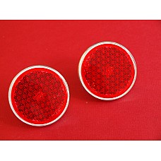 Red Round  50mm Reflectors Pair 501485-SetA