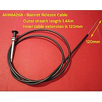 Bonnet Release Cable - MGB Models with "B" Inscribed Knob.  1.44m   AHH6426B