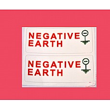 "Negative Earth"  Engine Bay Warning Sticker   Vinyl  Sticker  (Sold as pair)  BBIT01
