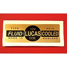 Lucas 12V Coil Fluid Cooled  - 80mm x 28mm  Vinyl Sticker   BBIT10