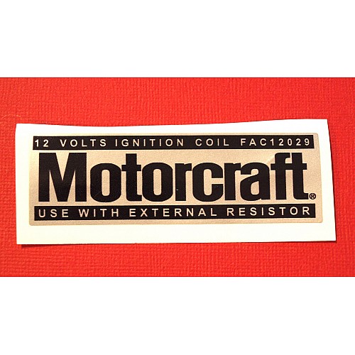 Motorcraft 12V Coil Vinyl Sticker 90mm x 28mm  BBIT11