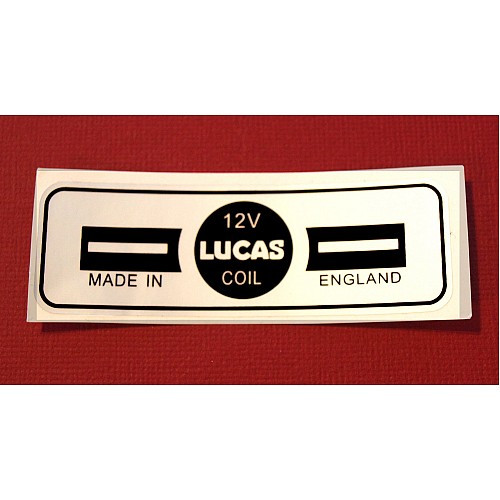 Lucas 12V Power Coil  Vinyl Sticker 80mm x 28mm   BBIT20