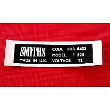 Smiths Heater Case  Label  - Vinyl Sticker (67mm x 16mm)  CRST130