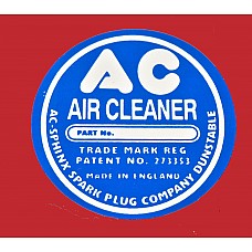 AC Branded Air Filter Box Label   - Vinyl Sticker ( 38mm Diameter)   CRST187