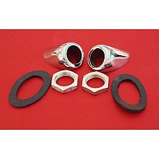 Wiper Wheel Box Chrome Bezel with Nut and Rubber Seal - Gasket (Sold As a pair)   GAC1021-SetA