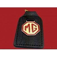 MG Stitched Leather KEY FOB. ( Red & White)   GAC4037RC.