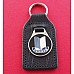 Triumph Hand Stitched Leather Key Fob with Triumph Blue Shield Logo   GAC6053XBLUE