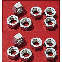 3/8" UNF Full Nut.- Zinc Plated      (Sold as a set of 12)      GHF202-SetA