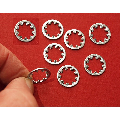 Star Locking Washer for 3/8 Threads or Nuts.(11/16 OD)  Set of 8  GHF323-SetA