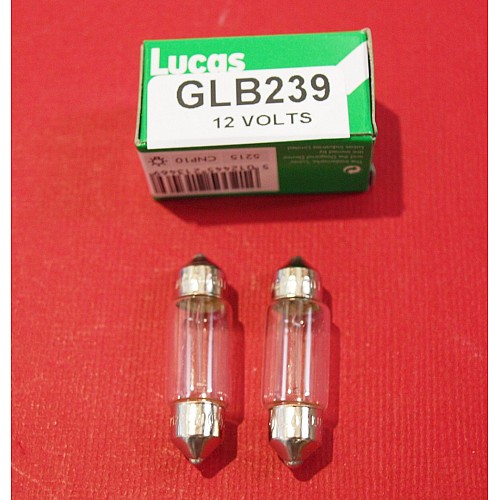 LUCAS FESTOON BULB  12V x 5W  LLB239  (Sold as a Pair)   GLB239-SetA