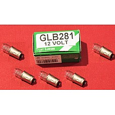 Lucas Dashboard Instrument & Warning Bulbs 12v.X 2w LLB281. (Set of 5). GLB281LUCAS-SetA