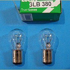 Lucas Brake & Tail Light Bulb LLB380 12v 21/5w (Double Filament)  Sold as a Pair  GLB380LUCAS-SetA