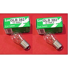 Lucas Clear Indicator Bulb LLB382 Single Filament 12V 21W BA15S  ( Sold as a Pair )  GLB382LUCAS-SetA