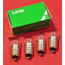 Lucas 12V Instrument Bulb 12V 2.2W MES E10 G11  (Sold as a Set of Four).  BLB987-SetA