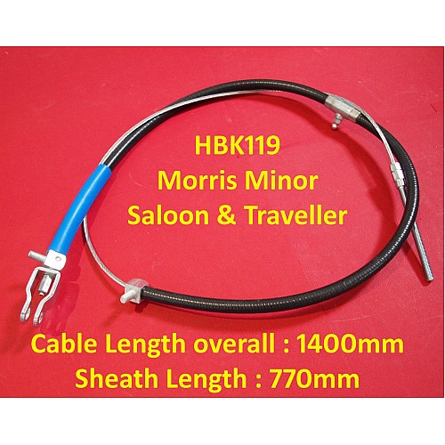 Morris Minor 1000 Saloon, Convertible and Traveller Handbrake cable Borg & Beck . BKB1387