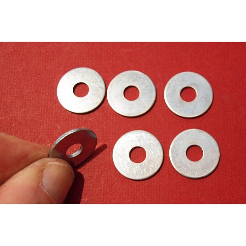 3/8 Plain Flat Washer  1-1/4  (Outer Diameter)  Zinc Plated.  Set of 6  PWZ206-SetA