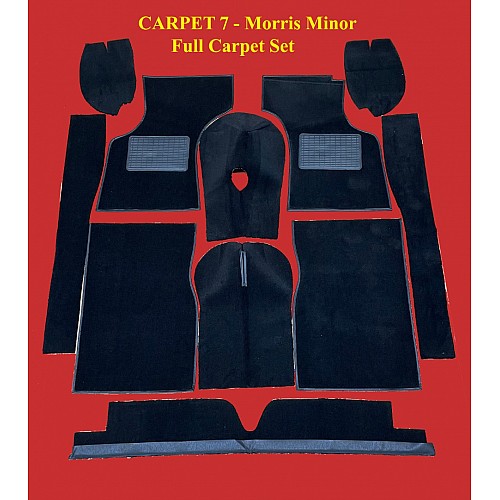 Morris Minor Full Carpet 11 Piece Set - Black  CARPET7