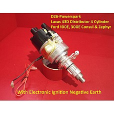 Powerspark Lucas 43D Distributor with Electronic Ignition Ford 100E  300E Consul & Zephyr 4 Cylinder with Rotor Arm    D26-Powerspark
