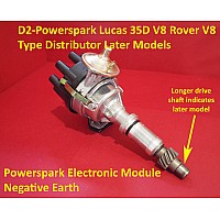 Powerspark Lucas 35D Rover V8 Type Late Type Distributor Electronic Ignition with Rotor Arm  Negative Earth   D2-Powerspark