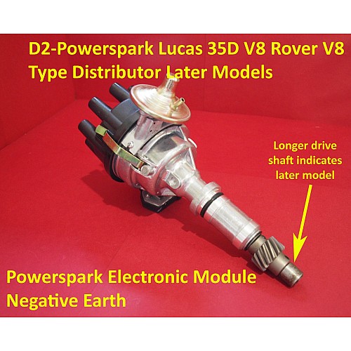 Powerspark Lucas 35D Rover V8 Type Late Type Distributor Electronic Ignition with Rotor Arm  Negative Earth   D2-Powerspark