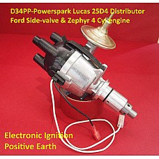 Powerspark Lucas 25D4 Distributor Ford Side-valve & Zephyr 4 engines with Electronic Ignition  Positive Earth   D34PP-Powerspark