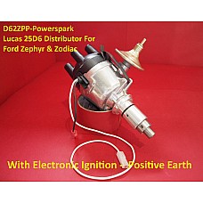 Powerspark Lucas 25D6 Distributor For Ford Zephyr & Zodiac 6 Cylinder Engines with Electronic Ignition Positive Earth   D62ZPP-Powerspark