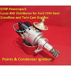 Powerspark Lucas 45D4 Distributor for Ford OHV Kent, Crossflow and Twin Cam Engines with Points & Condenser  D74P-Powerspark