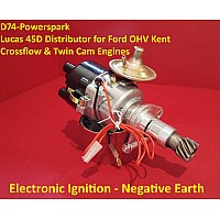 Powerspark Lucas 45D4 Distributor for Ford OHV Kent, Crossflow and Twin Cam Engines with Electronic Ignition Negative Earth   D74-Powerspark