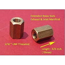 Brass Nut Manifold & Downpipe   5/16" UNF.  3/4 Inch Long      GHF261A-SetA