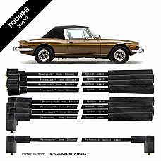 Powerspark HT Ignition Lead Set 8 Cylinder Triumph Stag 3.0 V8 HT Leads 8mm Double Silicone  L18-Black