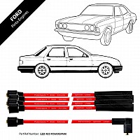 Powerspark HT Ignition Lead Set 4 Cylinder 8mm 1600 & 2000cc OHC Pinto Engines Ford Capri Cortina Sierra Transit L22-RED
