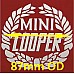 Classic Mini White Mini Cooper Laurel Body Decal. MSA1127.