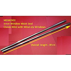 Classic Mini Inner Window Waist Strips Set. (Wind-up Windows) Sold as a Pack of two inc Clips  MSSK2102