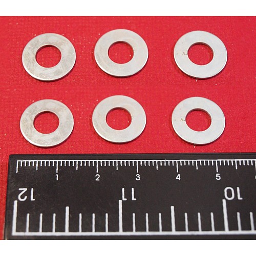 Flat  Plain Washer for #12 screws. 1/2 outer diameter (Set of Six). WC701121-SetA