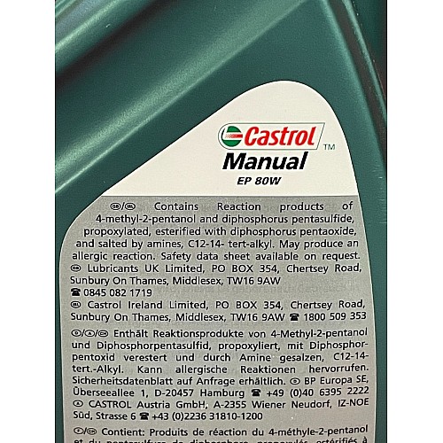 CASTROL OIL CLASSIC Gear Oil EP80W 1L 1897/7160