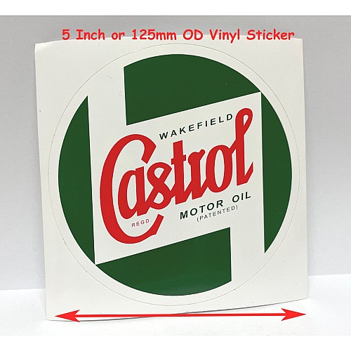 Castrol Classic Oils 5 Body Work Sticker (130mm)  Castrol-STR598