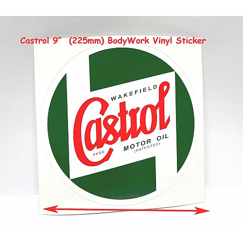 Castrol Classic Oils 9 Body Work Sticker (225mm)     Castrol-STR599