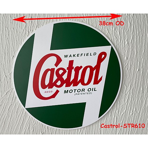 Castrol Classic Round Plastic Advertising Sign  380mm      Castrol-STR610