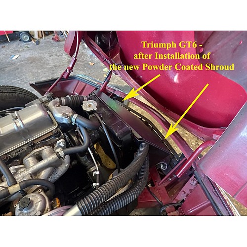 Radiator Cowl Triumph GT6  Aluminium Powder Coated - Satin Black 818879-PC