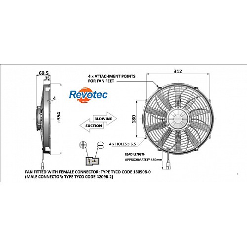 Revotec Comex High Power Fan - 13in (330mm) Pusher-Blowing-FAN0430HP