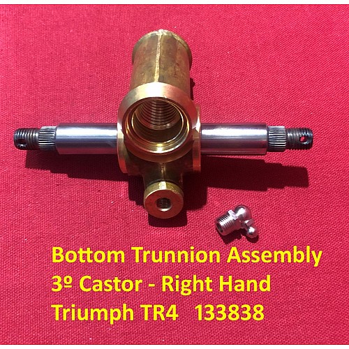 Bottom Trunnion Assembly - 3º Castor - Right Hand   Triumph TR4   133838