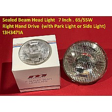 Sealed Beam Head Light   7 Inch . 65/55W  Right Hand Drive  (with Park Light or Side Light)   13H3471A