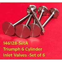 Inlet Valve Set  - Triumph 6 Cylinder Engines  1.44 inch  (Sold as a Set of 6)   146128-SetA
