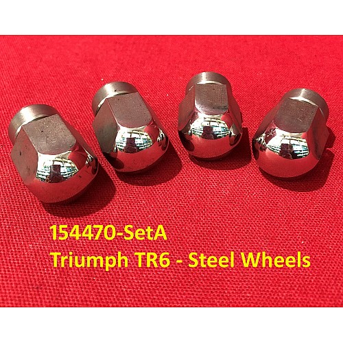 Wheel Nut - Chrome - Triumph TR6 Steel Wheels Set of 4  154470-SetA