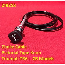 Choke Cable - Pictorial Type Knob - Triumph TR6 -  CR Models  219258