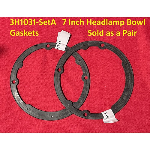 Lucas Headlamp Bowl to Body Rubber Gasket 7 Inch .(Sold as a Pair)     3H1031-SetA