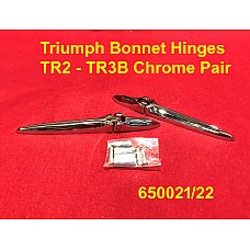 Triumph Bonnet Hinges TR2 - TR3B Chrome Pair - 650021/22
