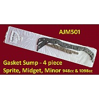 Gasket Sump Set - 4 piece  Healey Sprite  MG  Midget  Morris Minor  803cc 948cc 1098cc    AJM501