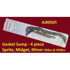 Gasket Sump Set - 4 piece  Healey Sprite  MG  Midget  Morris Minor  803cc 948cc 1098cc    AJM501