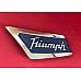 Triumph Herald Vitesse Blue Rear Pillar Badge Pair    6132934    BADGE31